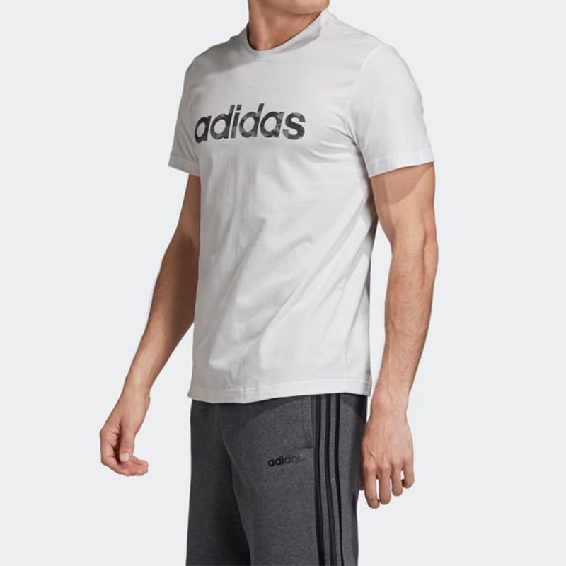 adidas T Shirts Men's White Crew Neck Moderate Straight Fit FH6625