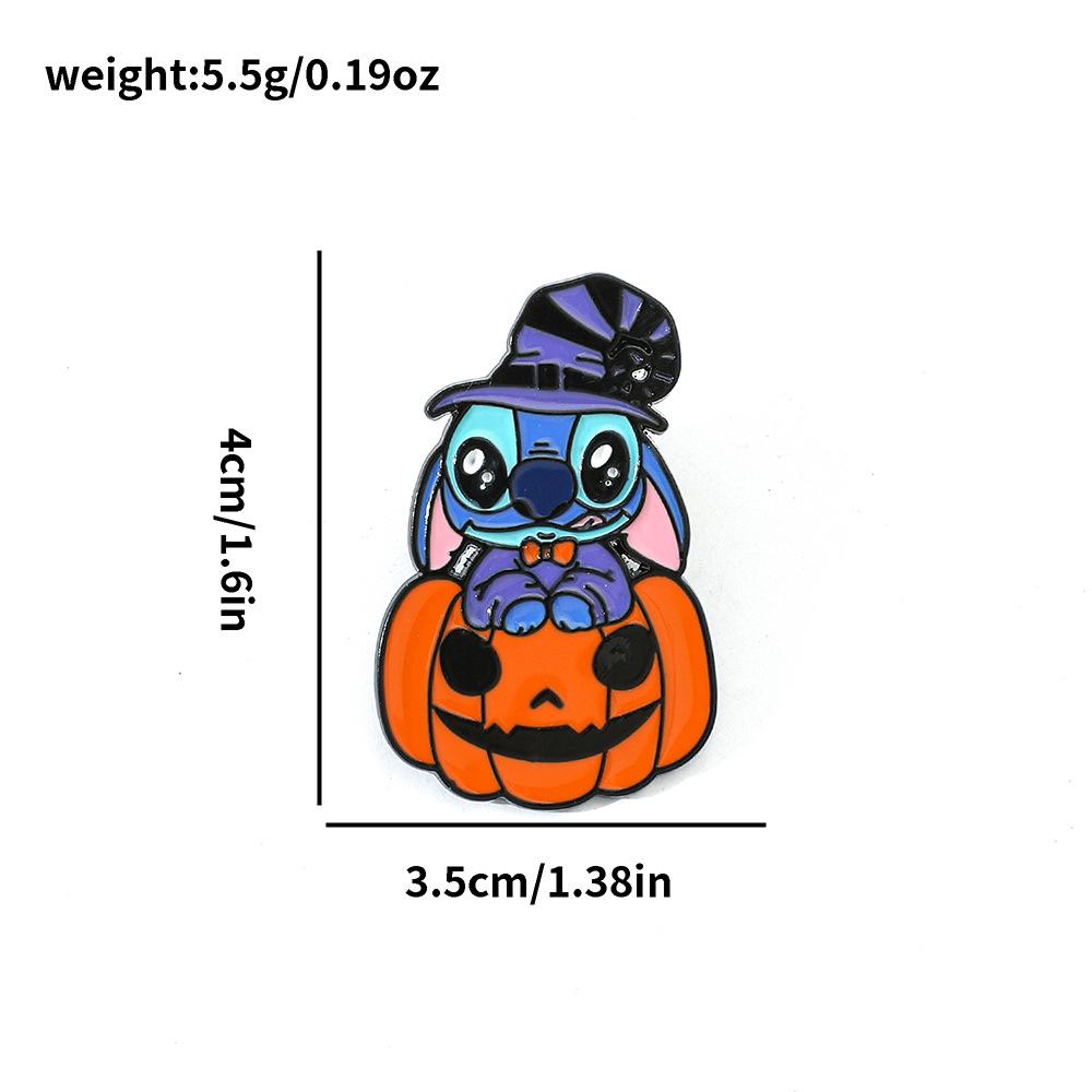 Cute Creative Personality Halloween Look Stitch Brooch Star Baby Character Metal Badge Accessories