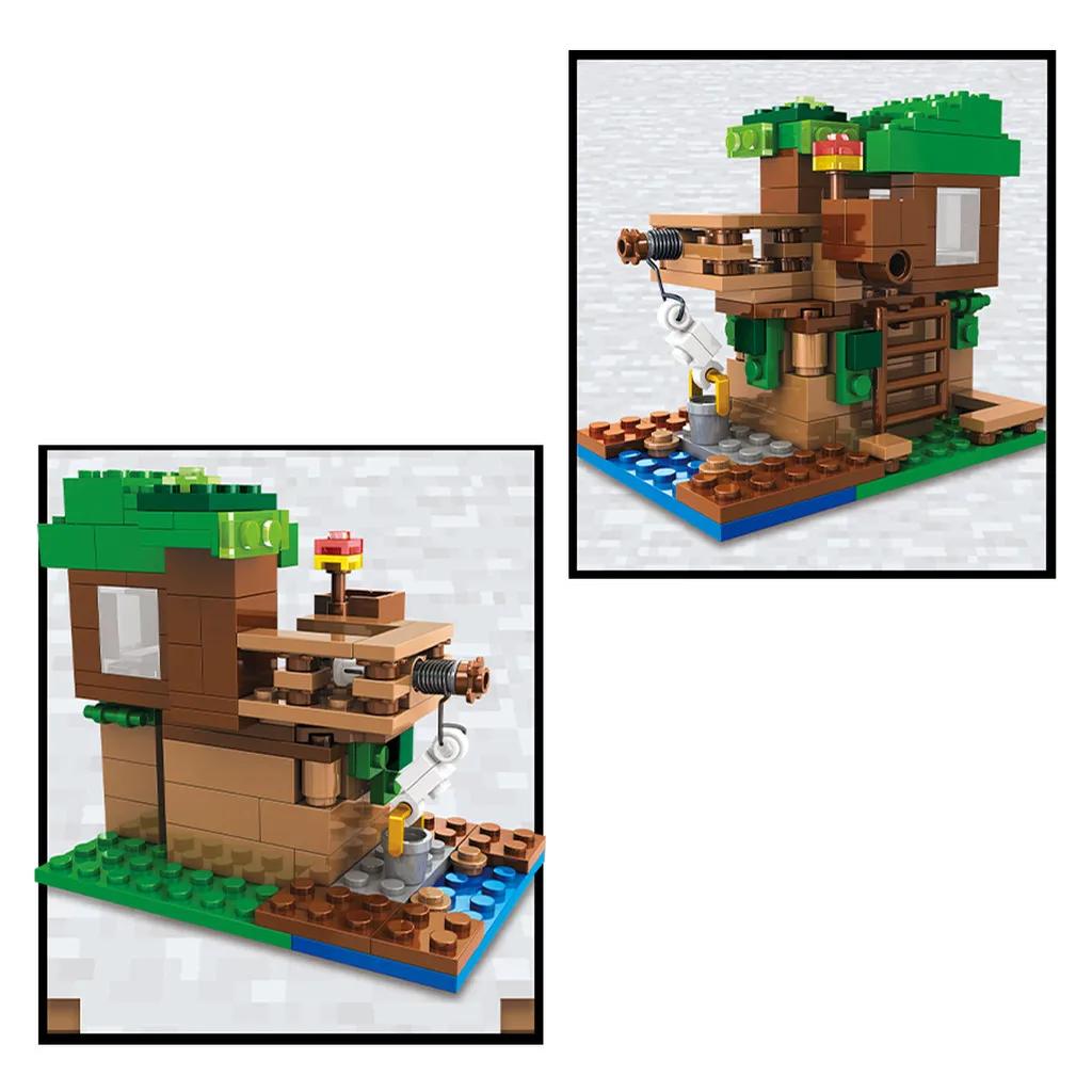 35cm Cartoon Tree House Farm Village Building Block Educational Toy For Kids Gift