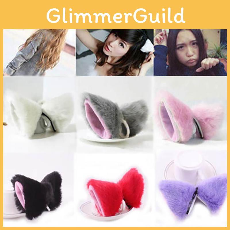 Unique And Stylish Cat Fox Long Fur Ears Hair Clip Perfect For Halloween And Cosplay