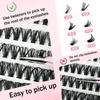 570 ks 30D/40D/50D/60D Jednotlivé řasy Klastry Prodlužování Umělé řasy DIY Doma Prodlužování řas v klastrech Make-up