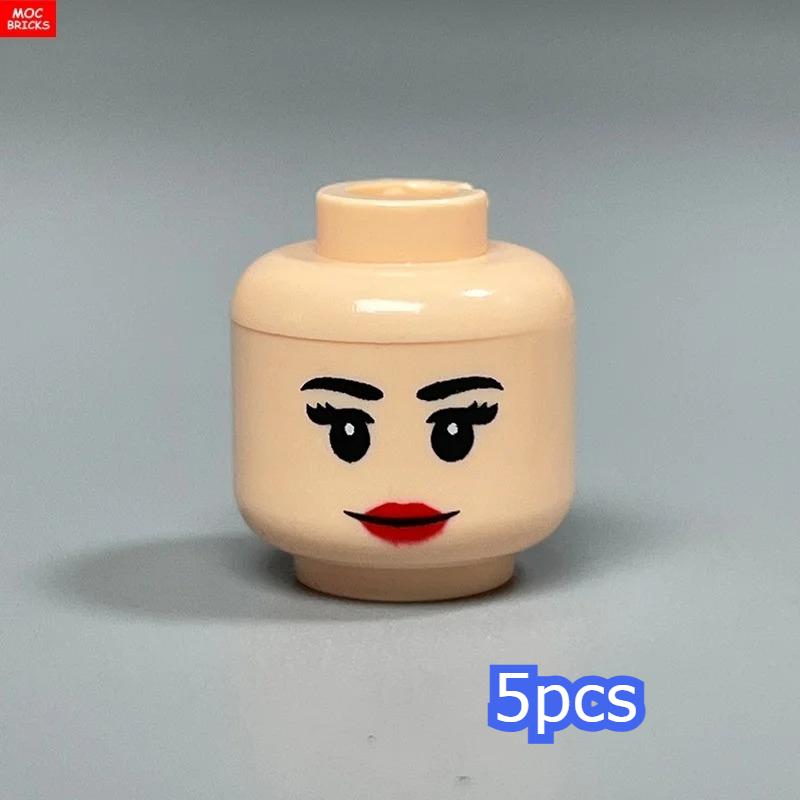 MOC Bricks Hollow Flesh Face Expression Head For 4cm Figure DIY Educational Building Blocks Toys For Children Gifts