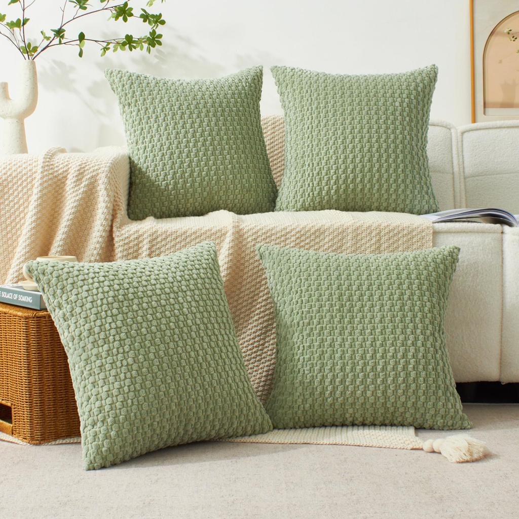 Pillow Cover for Living Room Sofa, Simple Modern Solid Color Cushion Cover Without Core, Double-sided Corduroy Bedside Pillow and Backrest