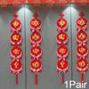 1 pair Hollow New Year Decorations Tassels Couplets Ornaments Hanging Ornament Hanging Vietnamese Red Couplets