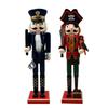 Hölzerne Weihnachten Pirat Polizist Nussknacker Figur für Kaminsims Regal Eingangsbereich Tischdekoration mit freistehendem Sockel Hausdekorationen