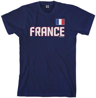 Threadrock Herren T-Shirt der französischen Nationalmannschaft Französische Pride