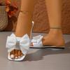 Summer Women's Bow Design Fashionable and Comfortable Casual Slippers Outdoor Non Slip and Wear Resistant Flat Sandals