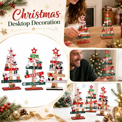 Wooden Christmas Tabletop Decor Ornament for Festive Holiday