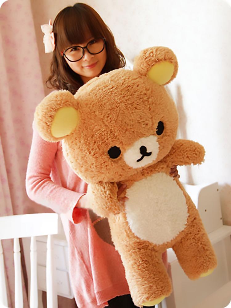 80cm Queen Size Rilakkuma Plüschtier Kawaii Relax Bär Stoffpuppen Tiere Teddy Kissen Weihnachtsgeschenk für Kinder Geburtstagsgeschenk
