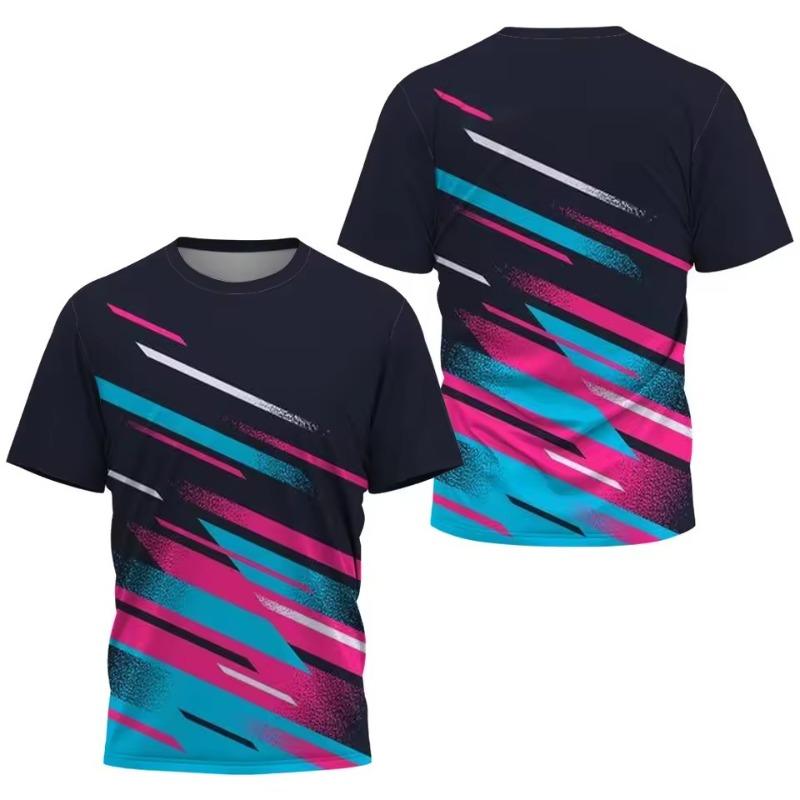 Fashion Gradient Stripe Print T Shirt for Men  Men's Clothes Summer Tops Casual Sports 3d T-Shirts