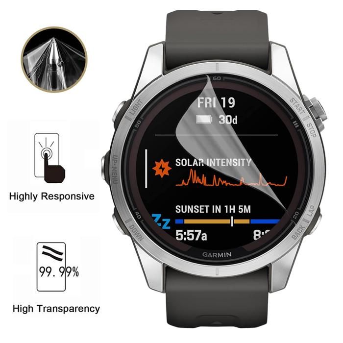 Protecție ecran pentru Garmin Fenix 7s Pro [Pachet 6] Folie Protectoare din Plastic Rezistentă Ultra Subțire Phonillico