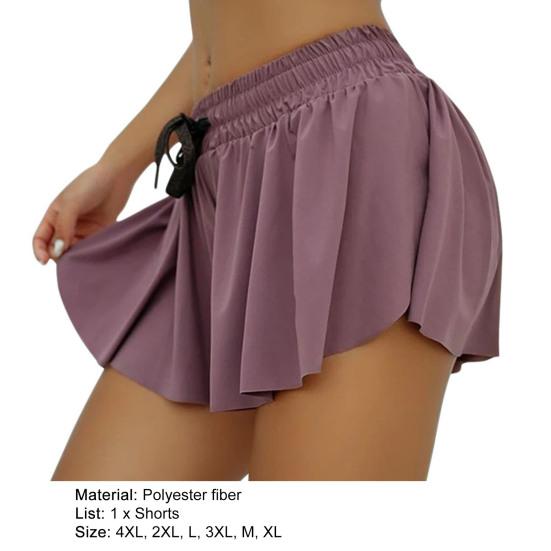 Short de motard fluide résistant à l'usure avec cordon élastique pour femme, jupe froissée pour le Yoga