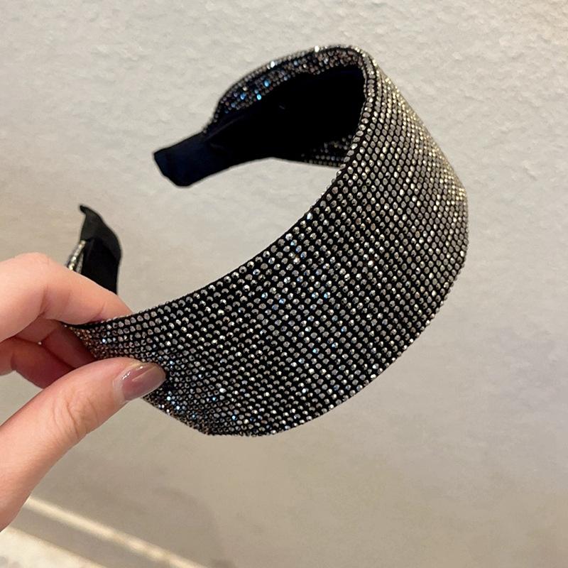 

Супер вспышка полный бриллиант широкая повязка на голову высокая макушка модный дизайн легкая роскошь повязка на голову нишевая индивидуальность темперамент аксессуары для волос женские