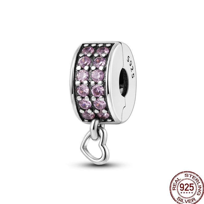 Genuine Copper Clasp Closure Cz Pave Clip Charms Daisy Bead Stopper Safety Chain Accessory Fit 3Mm Bangle Bracelet Fine Jewelry Clip