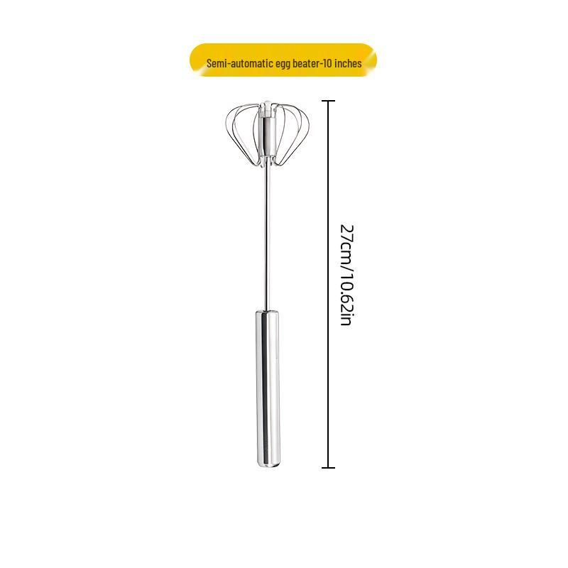 Stainless Steel Manual Egg Beater & Milk Frother Tool