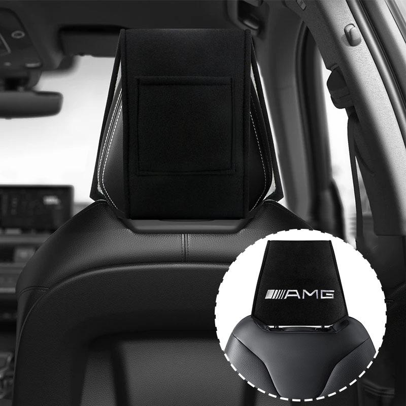 Ochranné potahy opěrek hlavy sedadel do auta Příslušenství pro Mercedes Benz AMG W212 W205 W246 W177 W176 W213 GLC GLE GLS ML Lampa s laserově promítaným logem