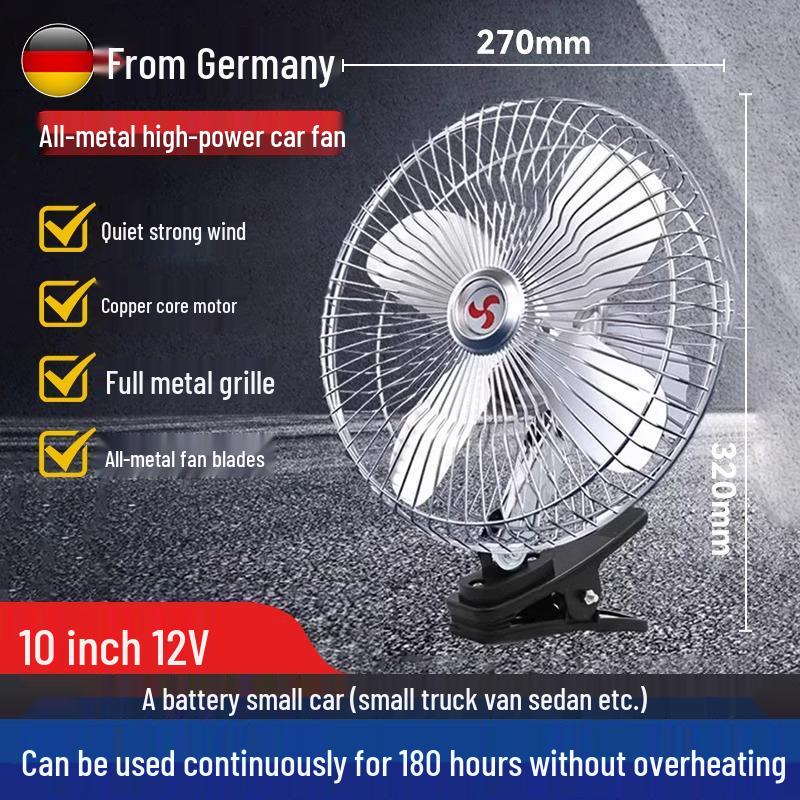 24V/12V High-Airflow Electric Fan for Trucks, Cars, Forklifts & Excavators