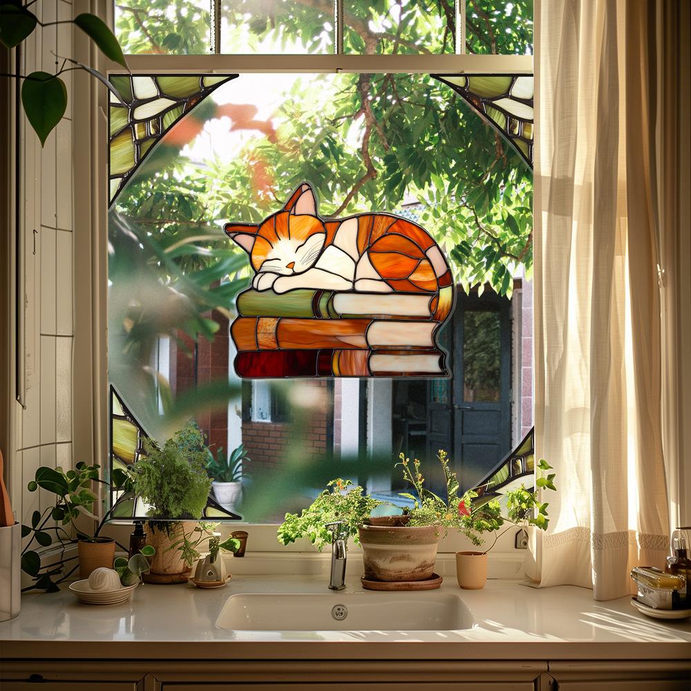 Colorful Window Film PVC Electrostatic Church Glass Decal Wall Sticker Art Mural Wallpaper for Home Decoration