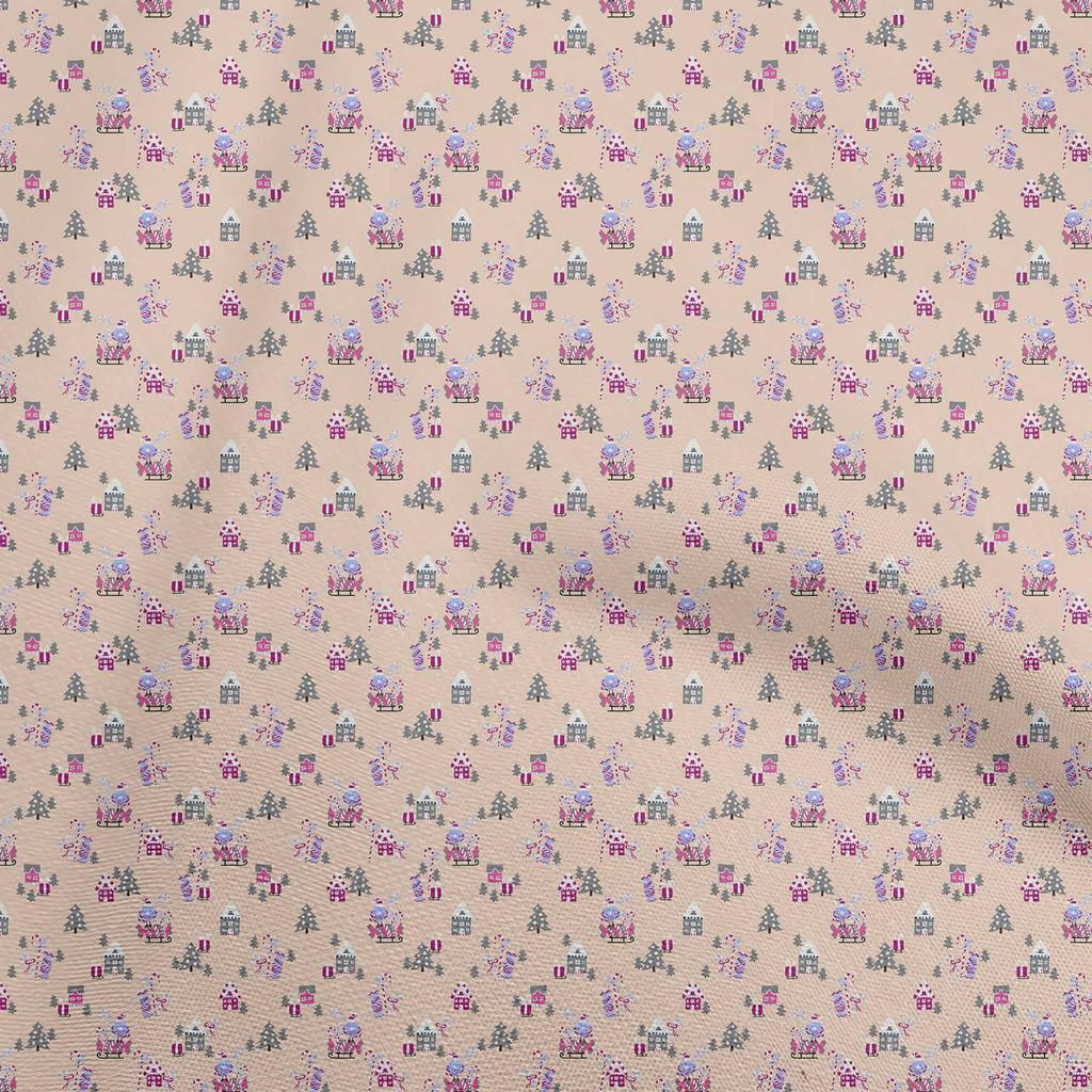 oneOone Cotton Flex Maroon Fabric Christmas Quilting Supplies Print Sewing Fabric By The Yard 40 Inch