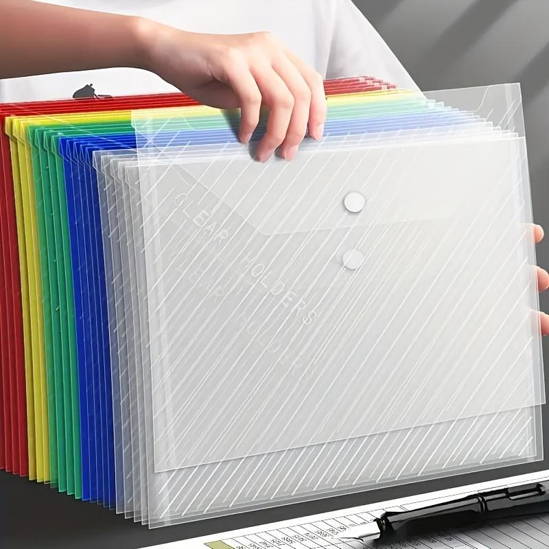 20pcs Durable A4 Size Document Pouches with Secure Buckle Closures - Assorted Colors,Office and School Organizer Bags for Files