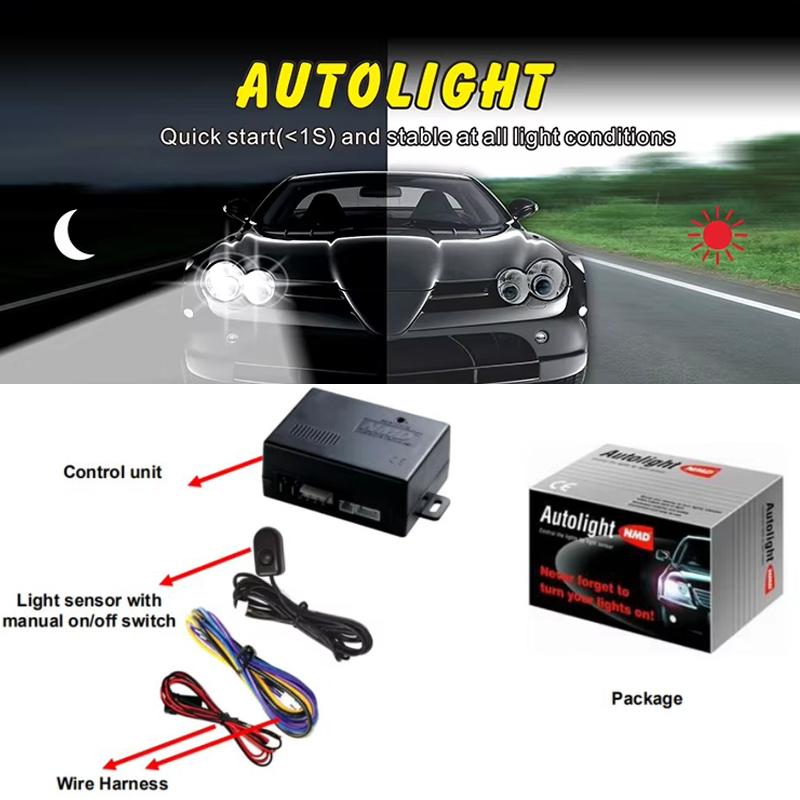Automotive Headlight Automatic Controller, Automatically Turns the Lights On/Off When Entering a Garage or Tunnel with Dark or Bright Light,