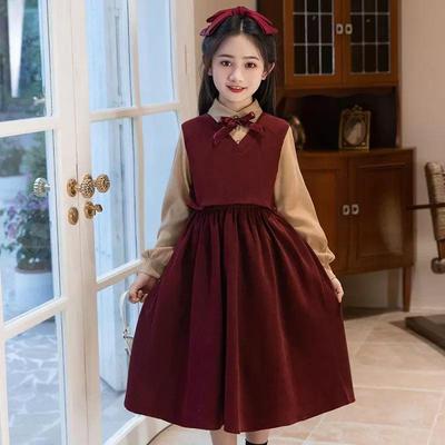 Abito alla moda a due pezzi con colletto polo per bambine - Perfetto per la primavera e l'autunno