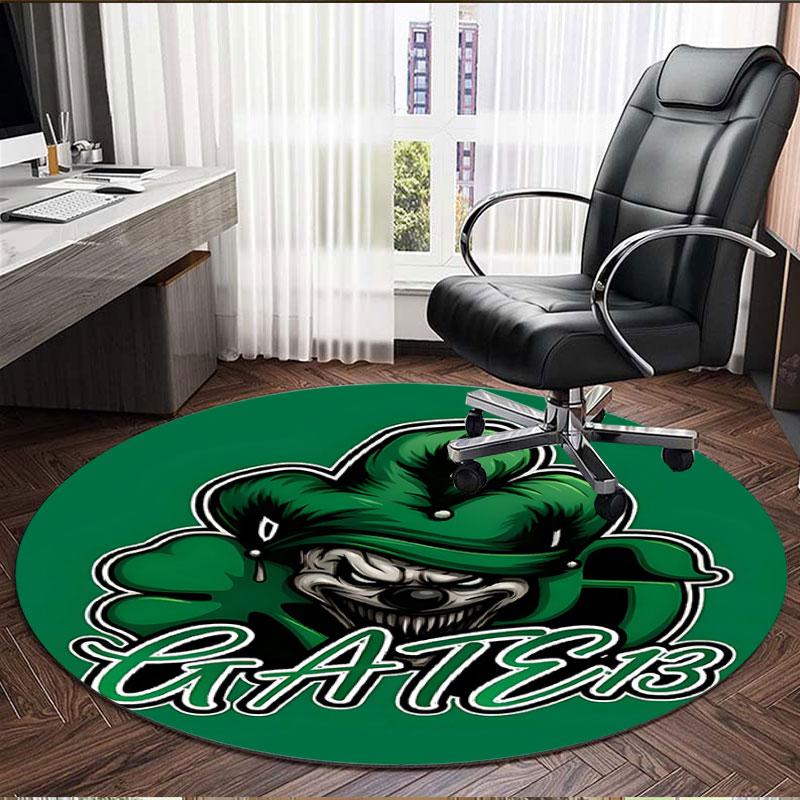 Gate 13 Logo Print Round Rug, Washable Floor Carpet, For Entryway Dorm Laundry Room Office Study, Home Decor Birthday Christmas Gift