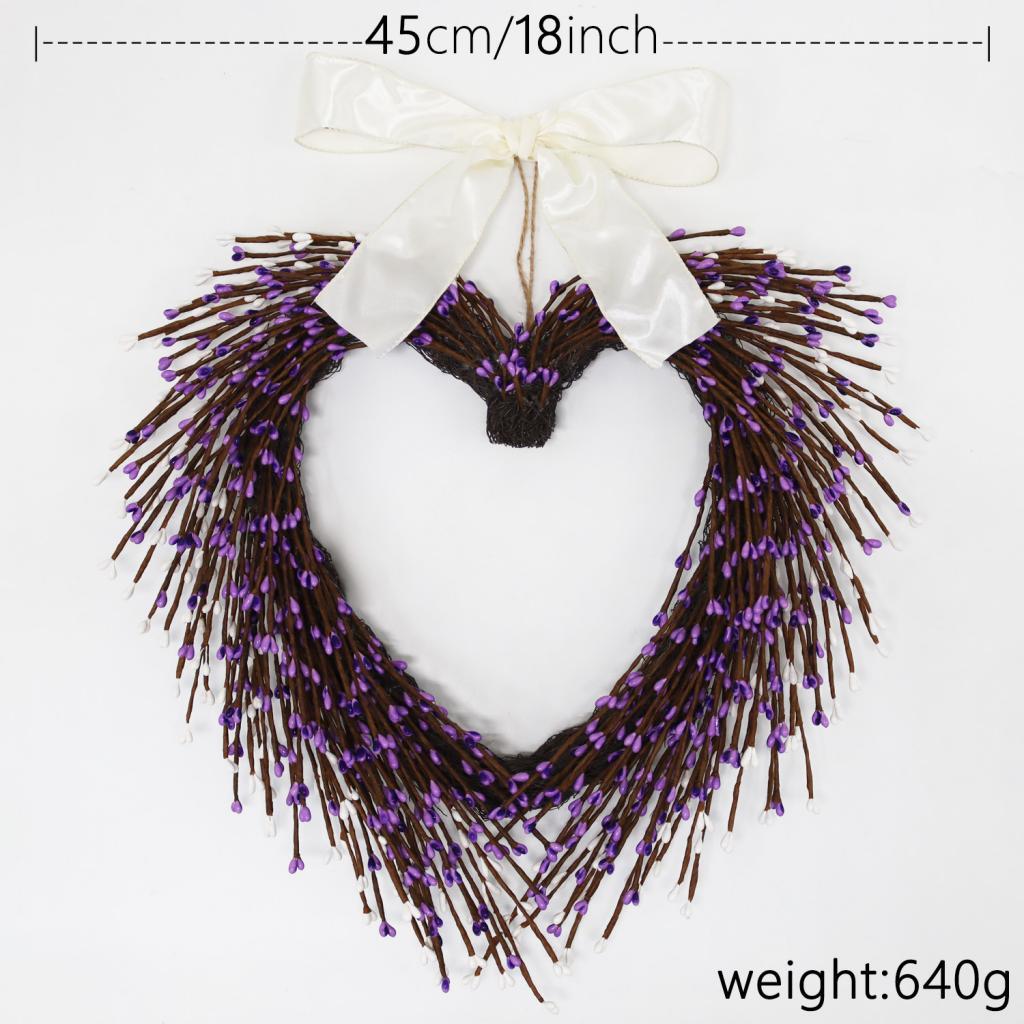 Heart Wreath Front Door Decoration with Berries Romantic Gift Valentines Day Wreath Valentines Wreaths for Home