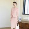 Taluoman Cherry Blossom Pink Seven-Sleeve Blazer Set for Women