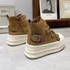 Casual Short Boots Women's Shoes 2025 New Thick-soled Muffin Belt Buckle Casual Height-increasing Martin Boots Women