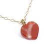 Pendant Necklace Heart Blood Red Coral from Kochi Prefecture Single K18YG Undyed Red Women's