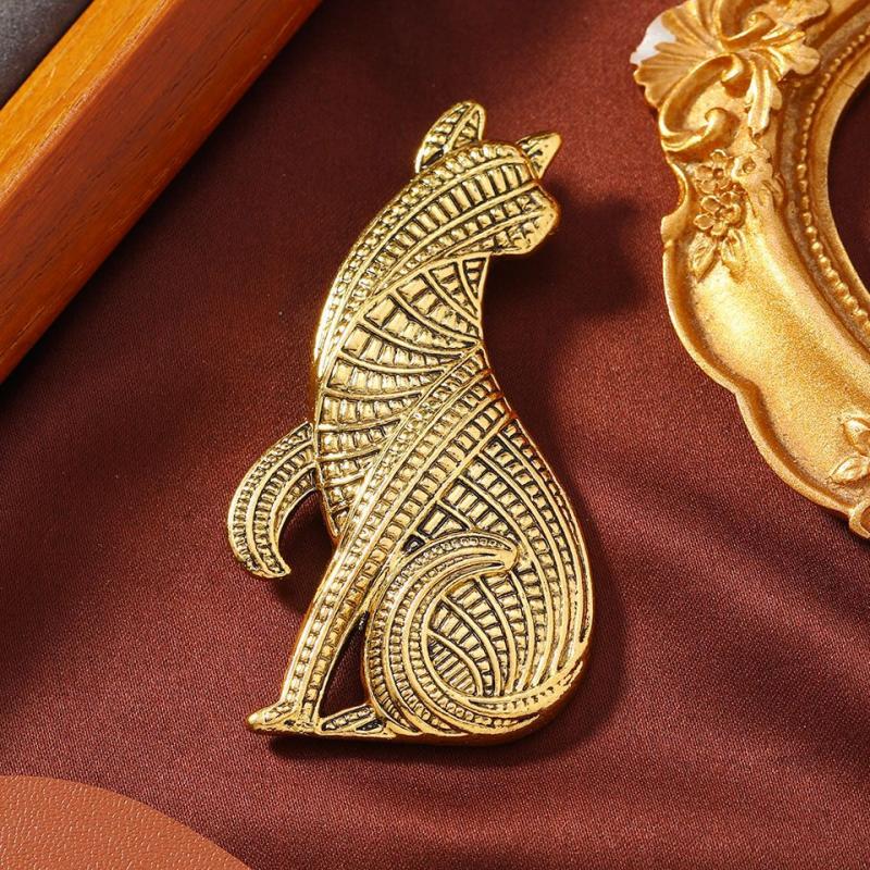 New Vintage Metal Animal Brooches Neutral Line Horse Cat Brooches Stylish Suit Coat Decor Banquet Party Daily Wear Jewelry Gifts