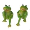 1 Paar Frosch-Ornament aus Harz Tier Feengarten Puppenhaus Heimdekoration