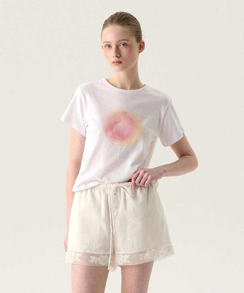 TTUDEMENT French Lace Shorts Ivory