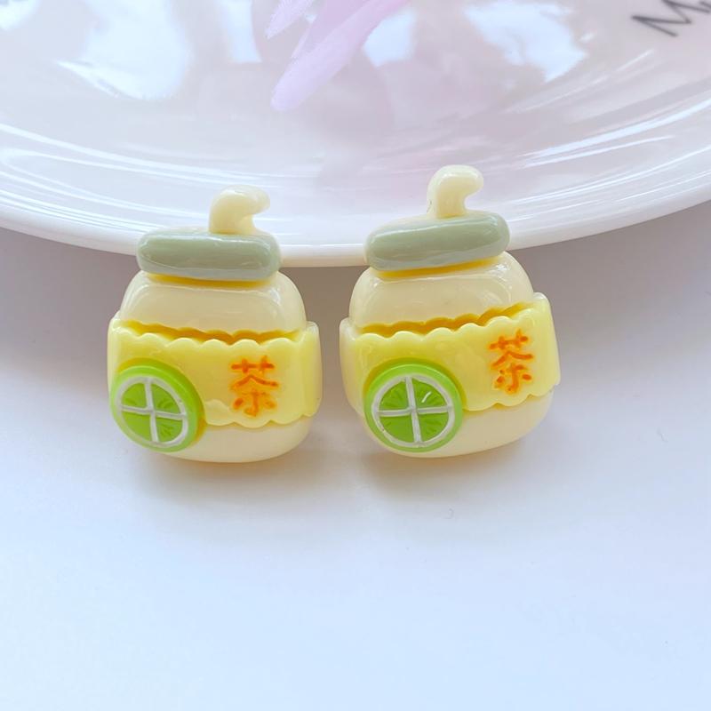 8Pcs New Cute Mini Mixed Fruit Beverage Bottle Flat Back Resin Cabochons Scrapbooking DIY Jewelry Craft Decoration Accessories