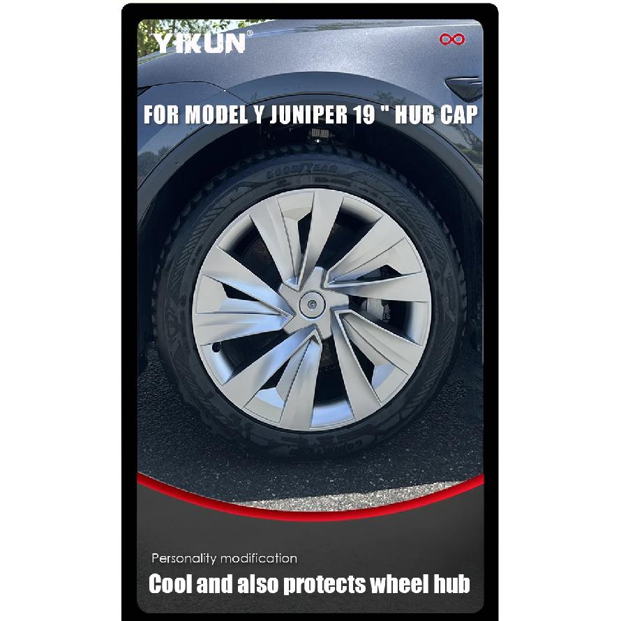 Pro Teslu Model Y Juniper 4KS Poklice na kolo 19palcová Kryt náboje Performance Náhradní Poklice pro kola Crossflow 2025 Plný přístup k ráfku
