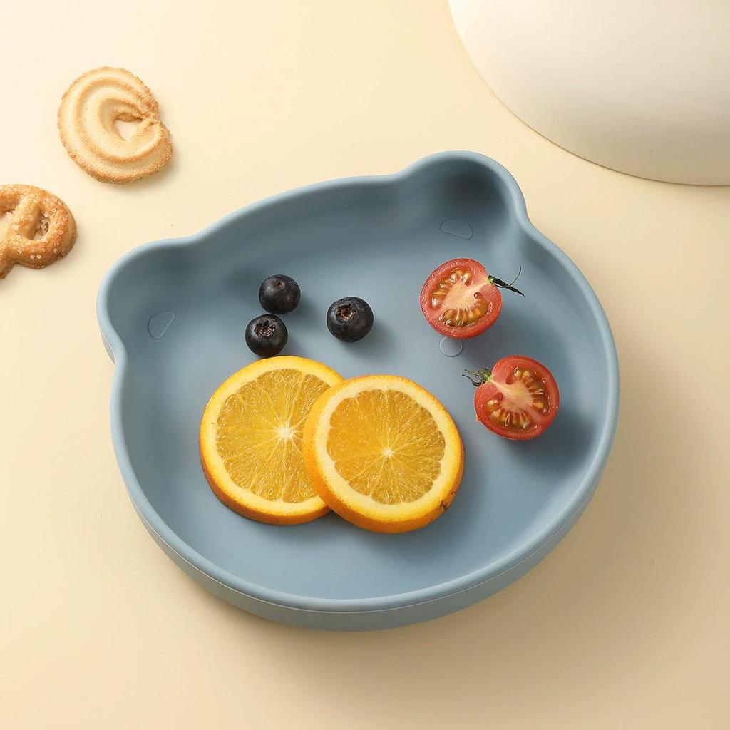 Children's Silicone Bear Bowl - Suction Base, Anti-Fall, Perfect for Baby Training & Complementary Food