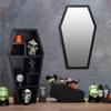 Gothic Style Coffin Storage Rack for Haunted House Coffin Model Shelf Bathroom Desktop Ornaments Prank Candy Box Halloween Props