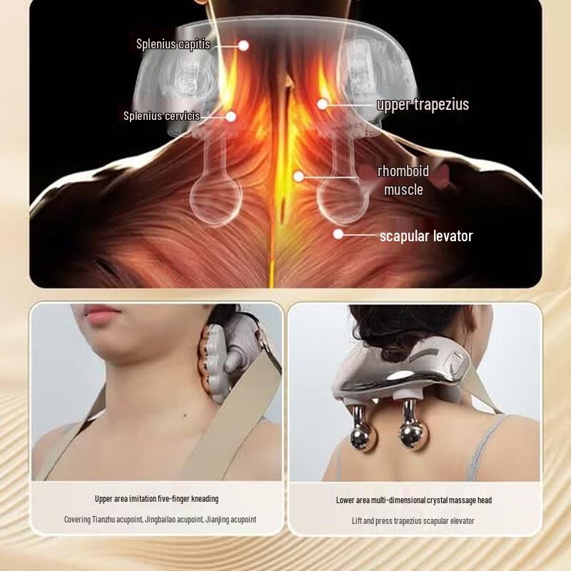 MIAOJIE R7 Shoulder & Neck Massager with Red Light Heat CN Plug (adapter Included)