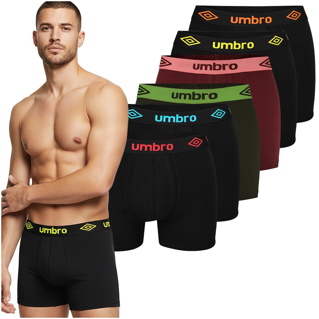 UMBRO Men's Boxer Shorts Cotton 6 Pack