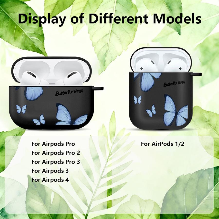 Case For Airpods Pro3 Pro 4 Pro2 2 1 3 Earphone Cases Cover Red Blue Butterfly