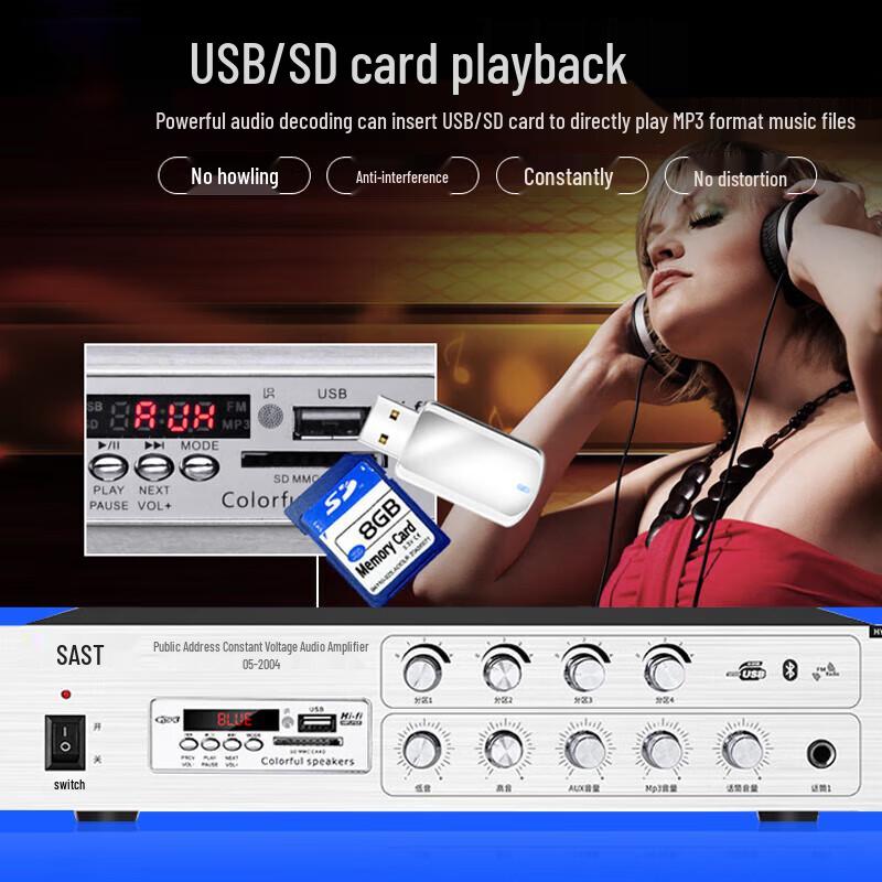 SAST D5-200A Constant Voltage Public Broadcasting Amplifier