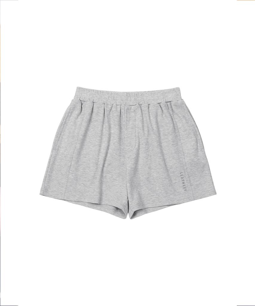 Ledeoli Embroidered Waffle Banding Shorts [Melange]