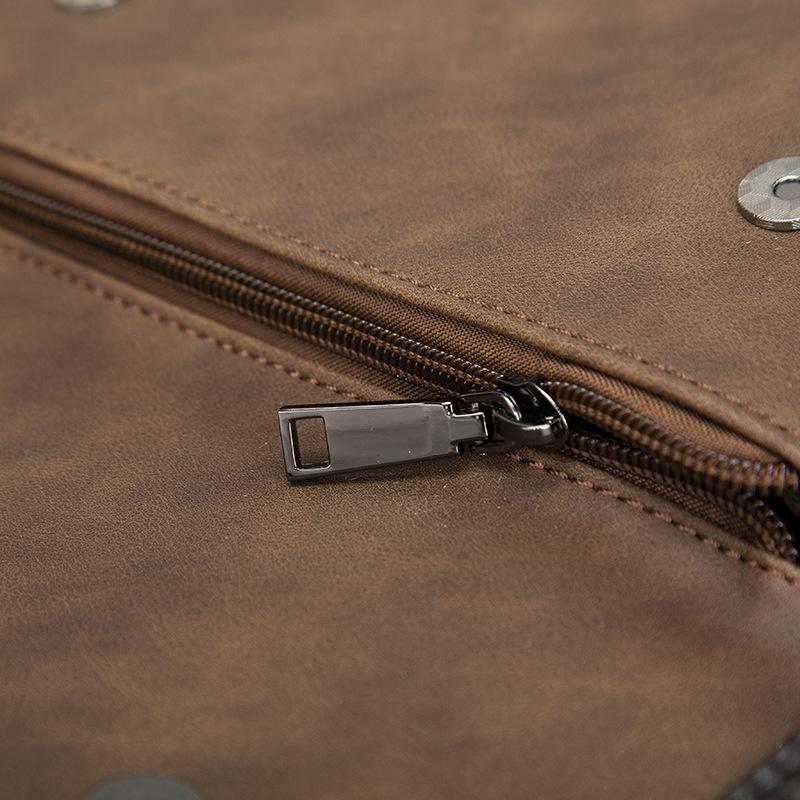 Bolso bandolera de un solo hombro para hombre, bolso urbano sencillo con cabeza de tigre, bolso de Color Retro para hombre, bolso pequeño de cuero