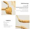 Korean Trendy Love Heart Snake Bone Chain Women's Non-Fading Versatile Peach Heart Pendant Necklace