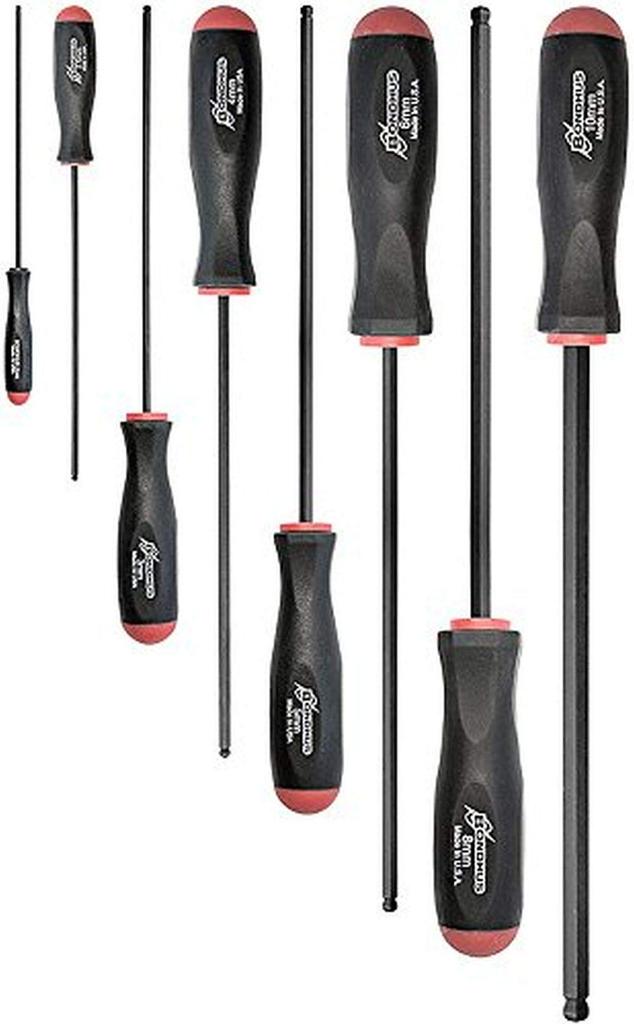 Made in USA BONDHUS Hexagonal Ball Point Long Black Oxide Set BSX8ML 10733 Driver, Set, Finish, 8-Piece (2, 2.5, 3, 4, 5, 6, 8, 10mm) No.