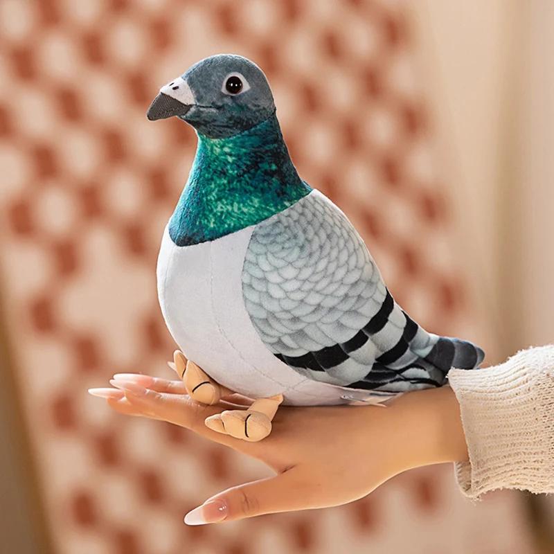 New Lifelike Bird Plush Toys Simulation White Green Pigeon Lovely Magpie Stuffed Animal Doll Photography Props Home Decor Gifts
