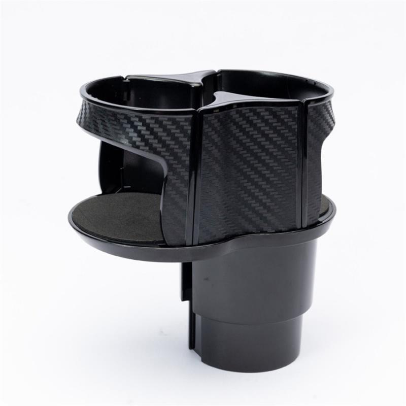 Multifunctional Black Carbon Fiber Color Car Storage Box Cup Holder Organizer X1