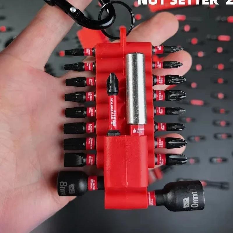 22pcs Impact Screwdriver Bits Set with Organizer Sleeve Magnetic S2 Steel Multi Driver Bits and 1Pc Bit Holder