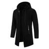 Nuovo Felpa con Cappuccio a Maniche Lunghe da Uomo con Zip Oversize Streetwear Calda Monocolore Giacca Autunnale Felpa con Cappuccio Uomo